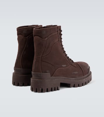Strike distressed canvas combat boots | Balenciaga