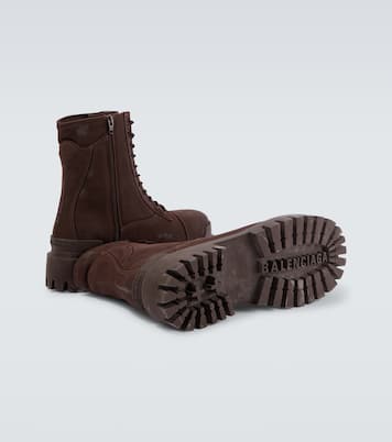 Strike distressed canvas combat boots | Balenciaga