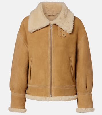 Jacke Portia aus Veloursleder mit Shearling | Nour Hammour
