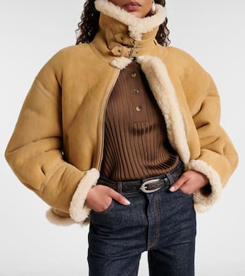 Jacke Portia aus Veloursleder mit Shearling | Nour Hammour