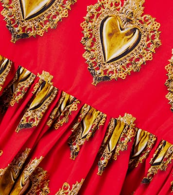 Bedrucktes Kleid aus Baumwollpopeline | Dolce&Gabbana Kids