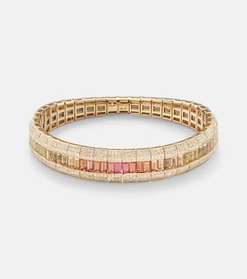 Bracciale Stretch in oro rosa 18kt con pietre preziose | Shay Jewelry