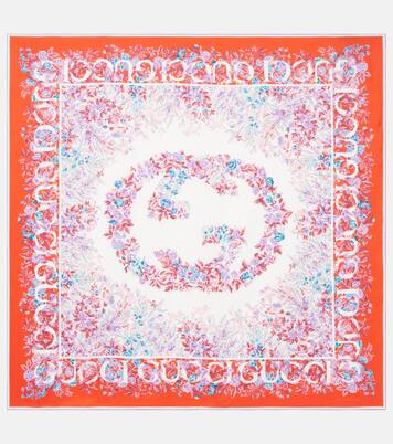 Printed silk twill scarf | Gucci