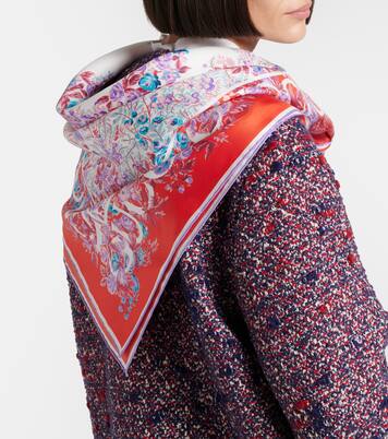 Printed silk twill scarf | Gucci
