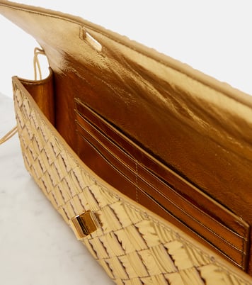 Andiamo Intrecciato metallic leather clutch | Bottega Veneta
