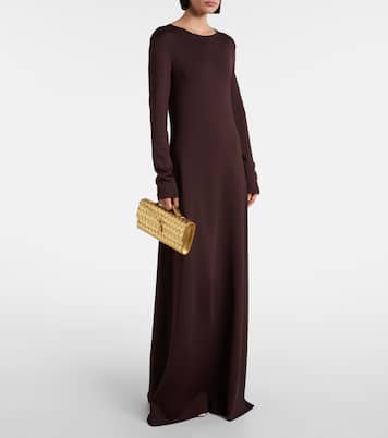 Andiamo Intrecciato metallic leather clutch | Bottega Veneta