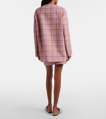 Minigonna in tweed di misto cotone a quadri | Gucci