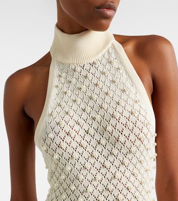 Crochet embellished turtleneck gown | David Koma