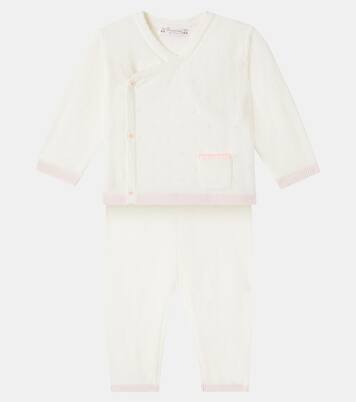 Baby wool and cotton cardigan and pants set | Bonpoint