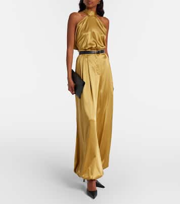 Open-back silk-blend satin top | Nina Ricci