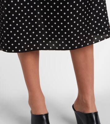 Cutout polka-dot silk midi skirt | Jean Paul Gaultier
