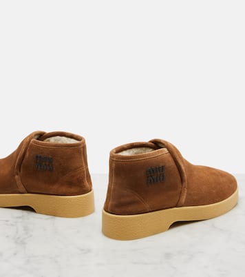 Shearling-lined suede boots | Miu Miu