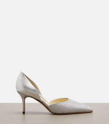 Taylerbinu leather-trimmed woven pumps | Manolo Blahnik