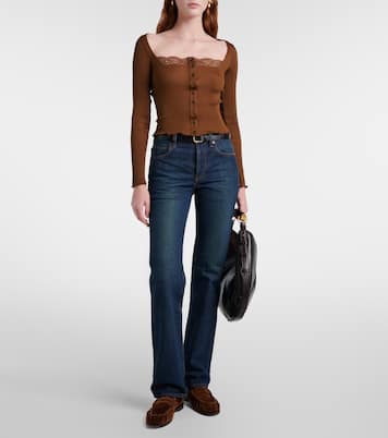 Top aus Seiden-Jersey mit Spitze | Saint Laurent