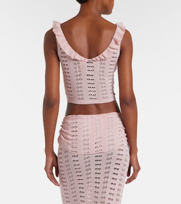 Ruffled pointelle crop top | Aya Muse