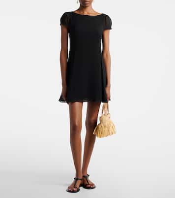 Priscilla lace-trimmed silk minidress | Posse