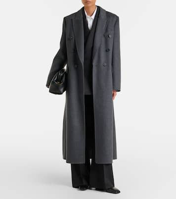 Abrigo cruzado en mezcla de lana | Victoria Beckham