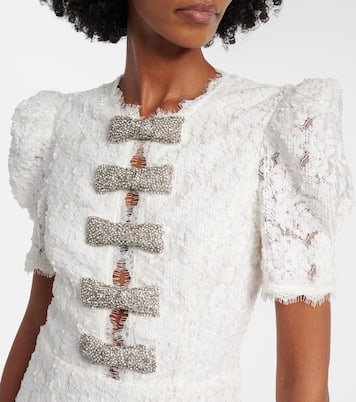 Bridal Dillon embellished lace midi dress | Rebecca Vallance