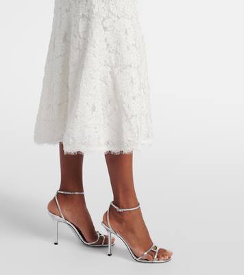 Bridal Dillon embellished lace midi dress | Rebecca Vallance