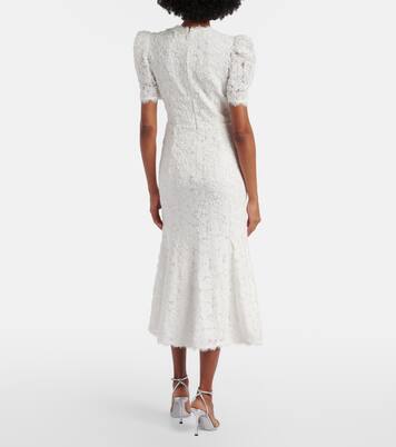 Bridal Dillon embellished lace midi dress | Rebecca Vallance