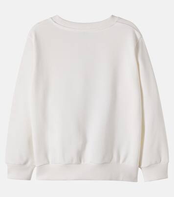 Logo beaded cotton jersey sweatshirt | Versace Kids