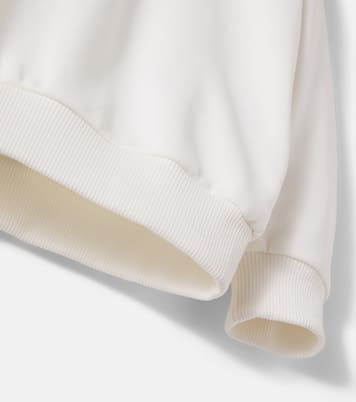 Logo beaded cotton jersey sweatshirt | Versace Kids