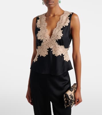Emmie lace-trimmed satin top | Rixo