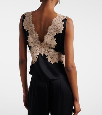 Emmie lace-trimmed satin top | Rixo