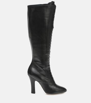 Leather knee-high boots | Miu Miu