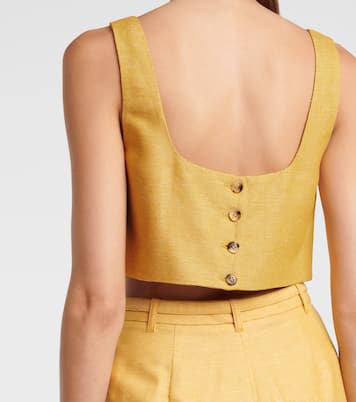 Cropped-Top Joan aus Kaschmir und Leinen | Gabriela Hearst