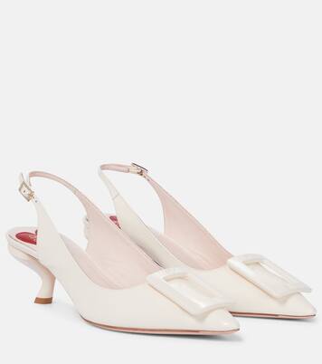 Slingback-Pumps Virgule aus Lackleder | Roger Vivier