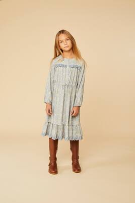 Floral printed long-sleeved dress | Chloé Kids