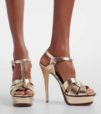 Tribute 135 leather platform sandals | Saint Laurent