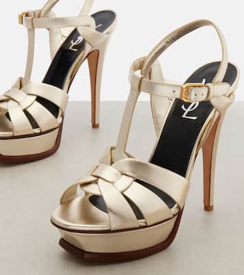 Tribute 135 leather platform sandals | Saint Laurent