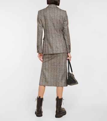 Double-breasted wool-blend blazer | Brunello Cucinelli