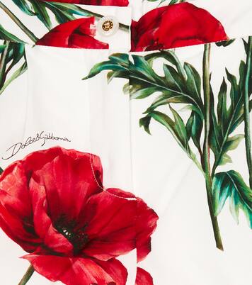 Floral cotton poplin shorts | Dolce&Gabbana Kids