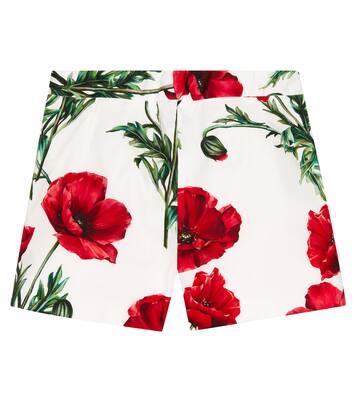 Floral cotton poplin shorts | Dolce&Gabbana Kids