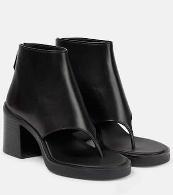 Thong leather ankle sandals | Miu Miu