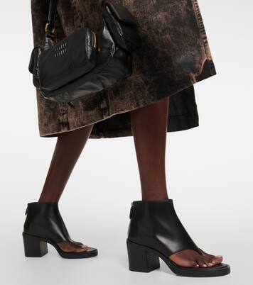 Thong leather ankle sandals | Miu Miu