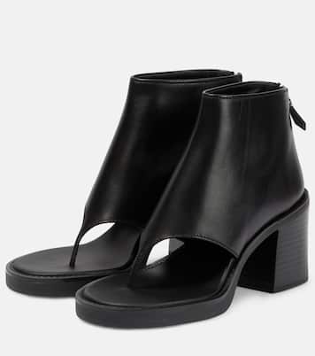 Thong leather ankle sandals | Miu Miu