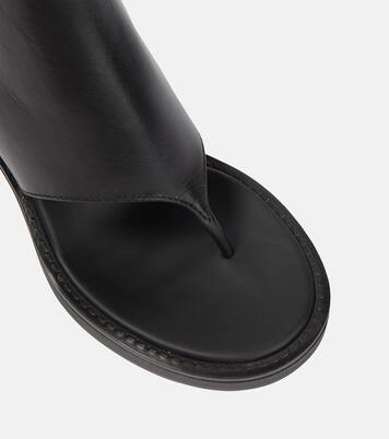 Thong leather ankle sandals | Miu Miu