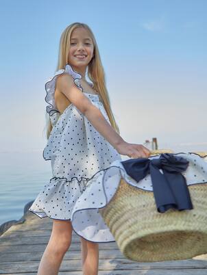Formentera polka-dot ruffle-trimmed dress | Suncracy