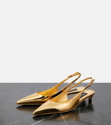 Slingback-Pumps aus Metallic-Leder | Dolce&Gabbana