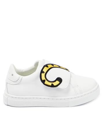 Embroidered leather sneakers | Kenzo Kids