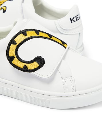 Embroidered leather sneakers | Kenzo Kids