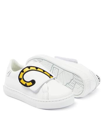 Embroidered leather sneakers | Kenzo Kids