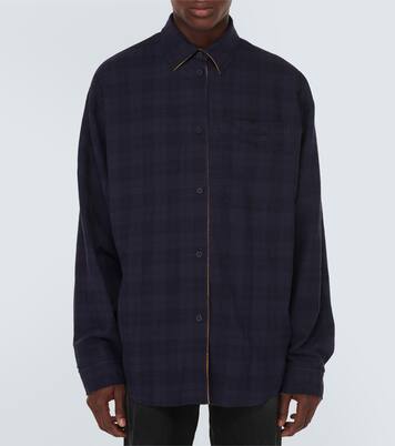 Chemise oversize en coton à carreaux | Balenciaga
