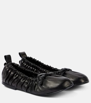 Bow-detail leather ballet flats | Acne Studios