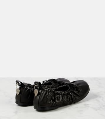 Bow-detail leather ballet flats | Acne Studios