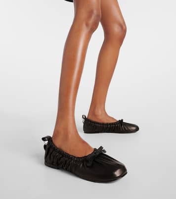 Bow-detail leather ballet flats | Acne Studios